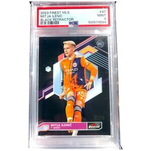 2023 Topps Finest MLS Black Refractor #47 Mitja Ilenic NYCFC /10 RC PSA 9 Mint